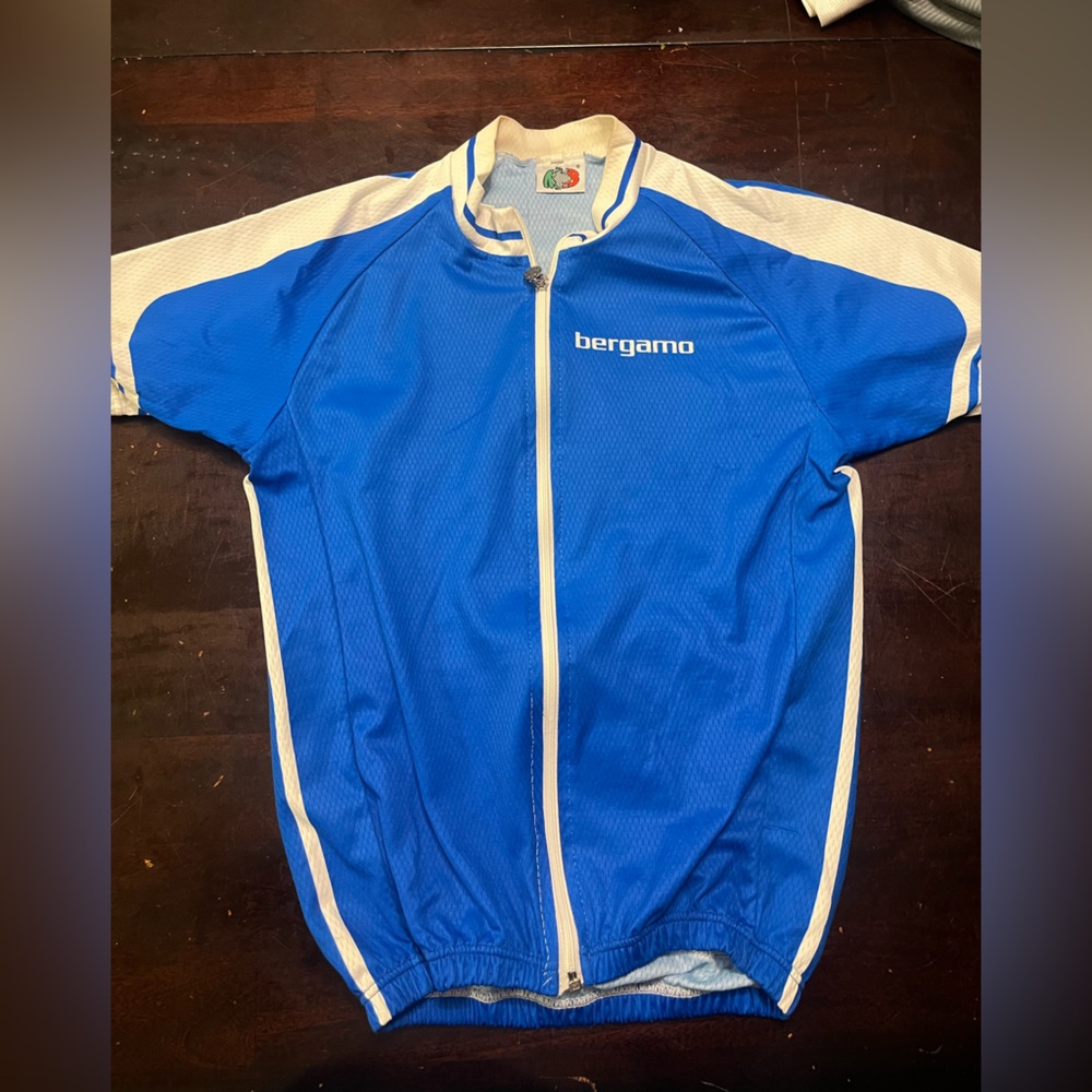 Blue and White Men's Cycling Shirt,
Bergamo size M